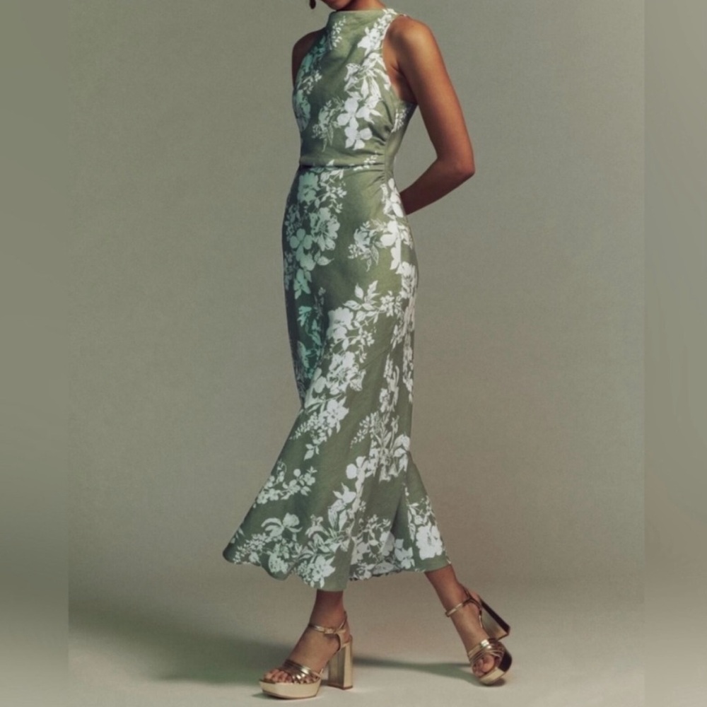 REFORMATION Casette Floral Print Linen Maxi Dress - Willow